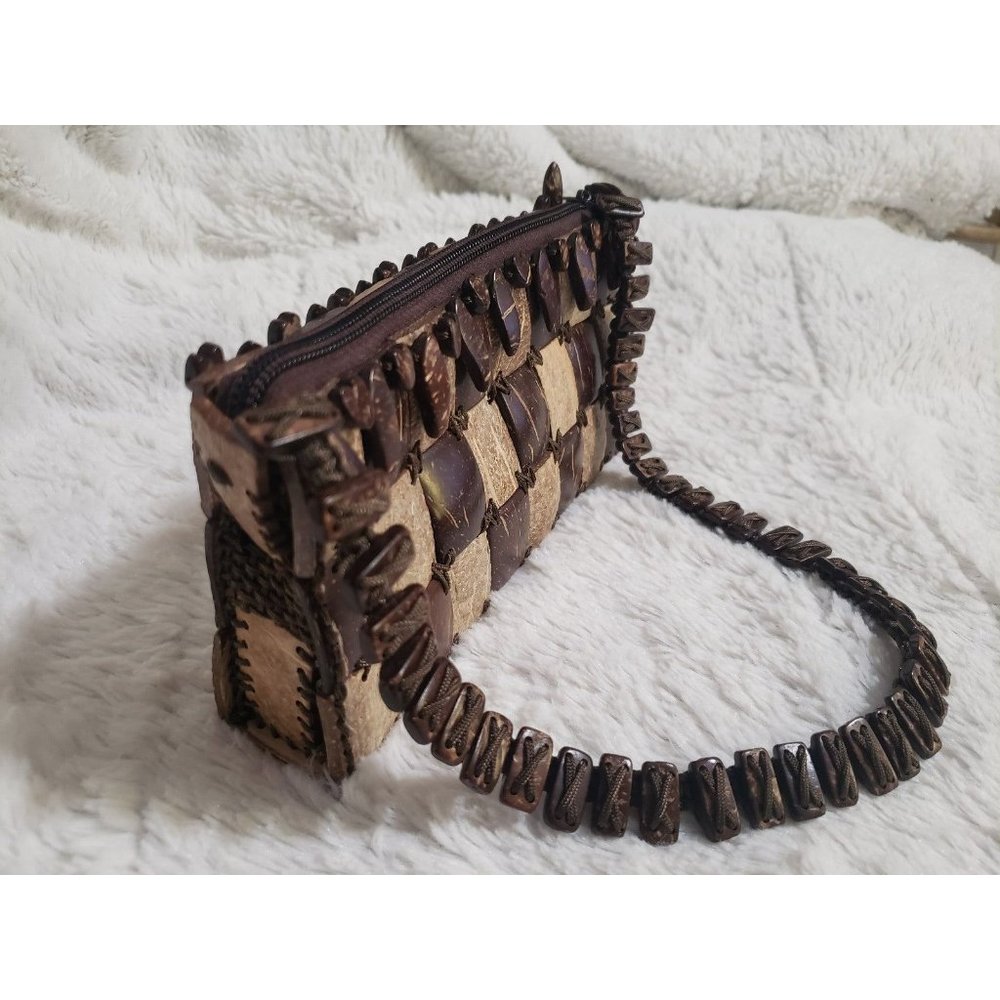Handcrafted Coconut Shell Patchwork Purse - image 4